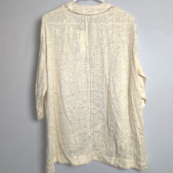 Soft Surroundings Cream Kimono Cardigan - Crochet Trim - Size SP - NWT - Picture 2 of 8